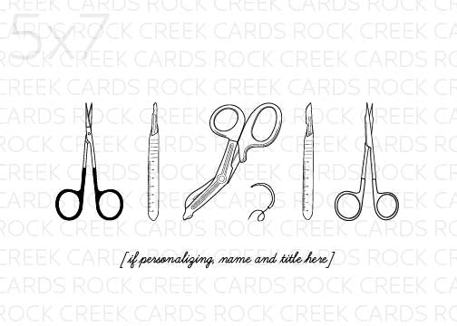 surgical instruments print - personalization available