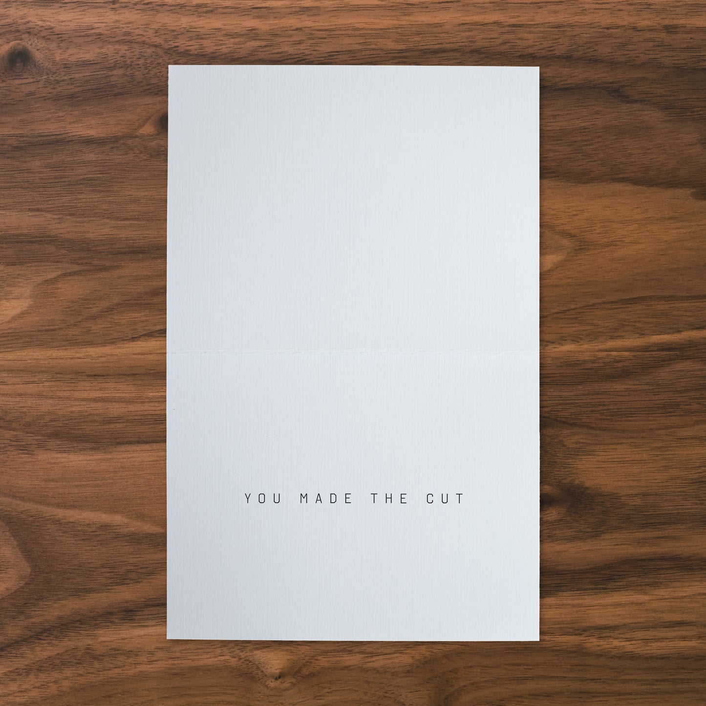 you made the cut (interior text)