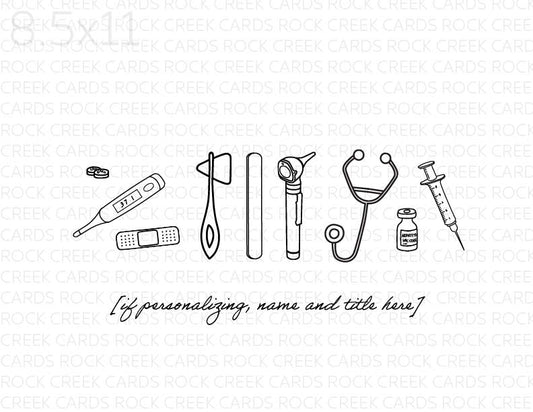 pediatric instruments print - personalization available