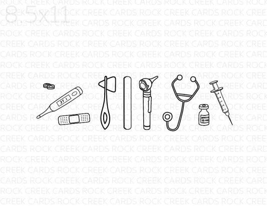 pediatric instruments print - personalization available