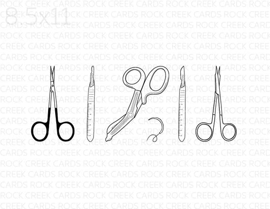 surgical instruments print - personalization available