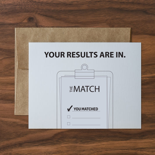 your results are in, you matched